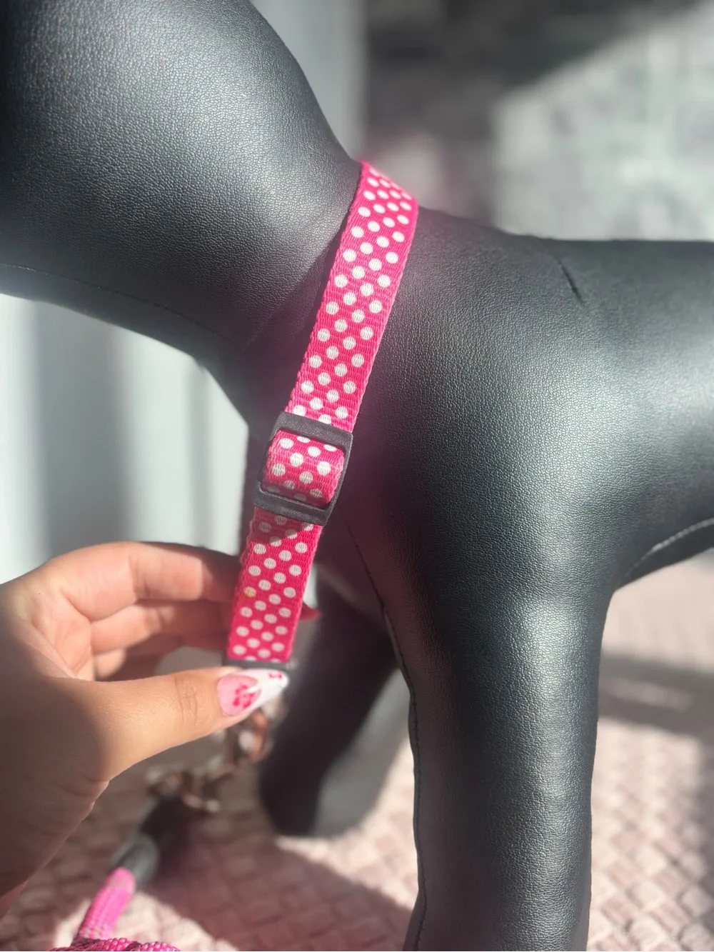 Pink Polka Dot Adjustable Dog Collar! MEDIUM TO LARGE SUPER CUTE 😍🎀💖🐾